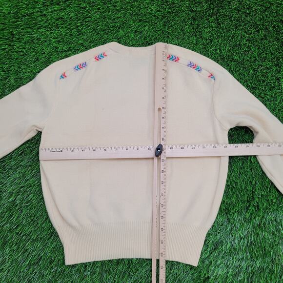 Vintage 80s MOD Sweatshirt Womens Small 17x20 Beige - Picture 6 of 12